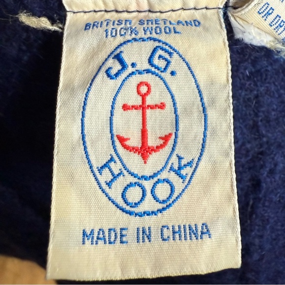 Vtg J.G. Hook Women’s Shetland 100% Wool Blue Vest Size S academia heritage - Picture 8 of 10